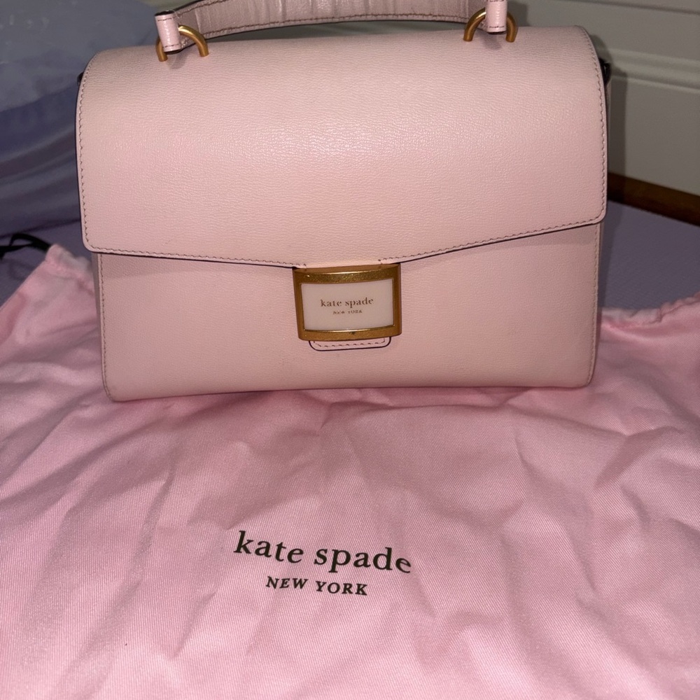 kate spade Powder Pink Leather Top-Handle Satchel with Gold Hardware